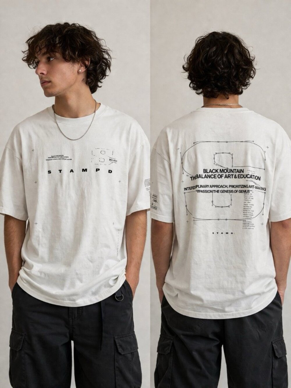 Stampd Black Mountain White XL Minimalist Streetwear Tee XL 🤩